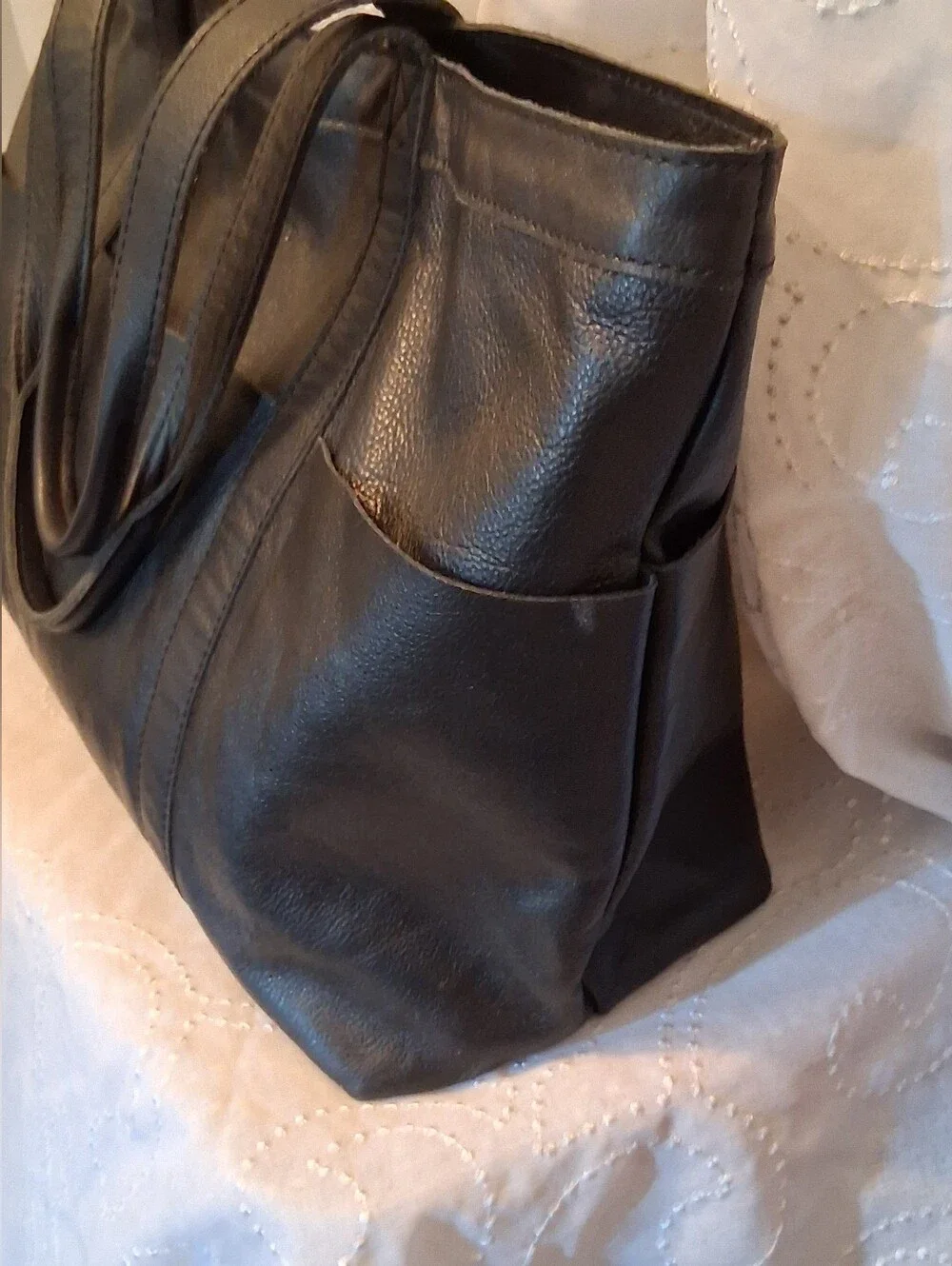 Assots London Black Leather Tote Bag